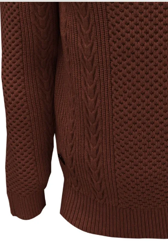 Point Zero CUDI Cabel Knit Cashmere Like Sweater | Paprika