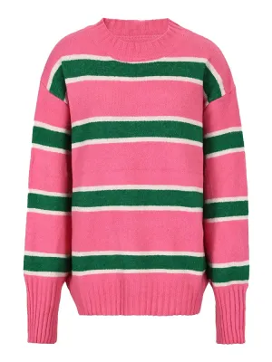 Pre Order:  Pink Striped Big Knitted Sweater