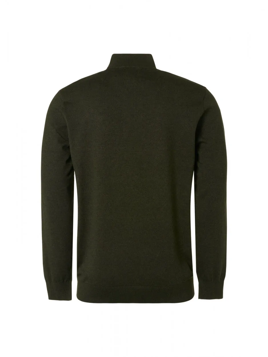 Pullover Half Zip 2 Coloured Melange | Dark Green