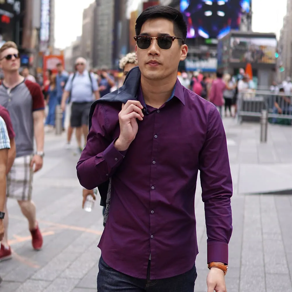 Purple Patterned Dress Shirt | The Plum