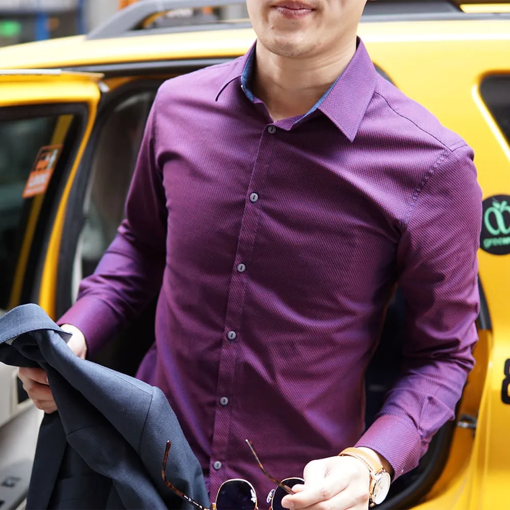 Purple Patterned Dress Shirt | The Plum