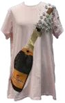 Queen of Sparkles Light Pink Popping Champagne Tee Dress