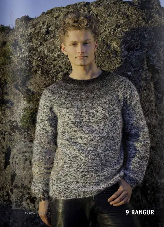 Rangur (Inside Out) Mens Wool Sweater Grey