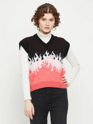 Red Glow Printed Sweater