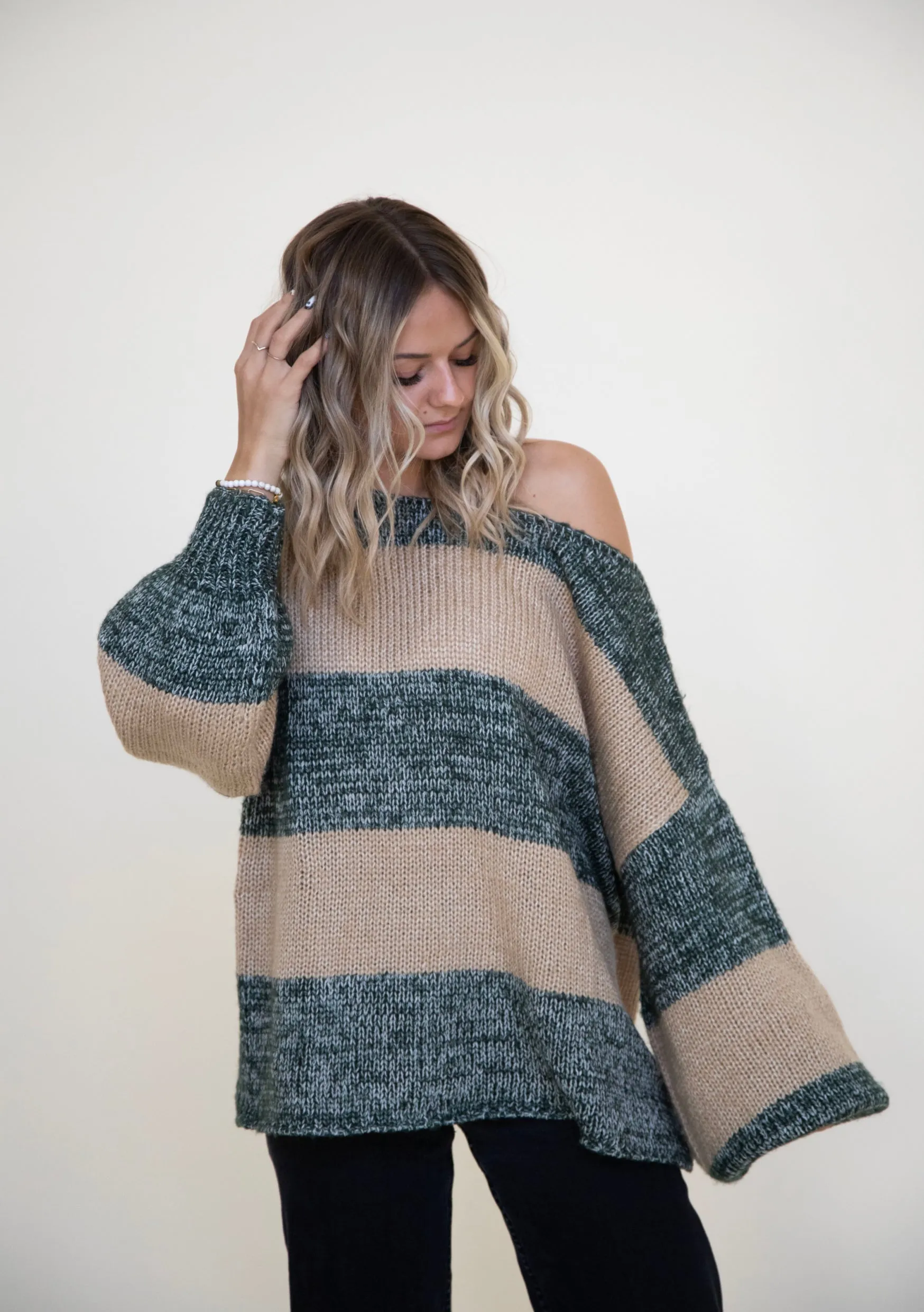 Relaxed Fit Oversized Sweater In Green