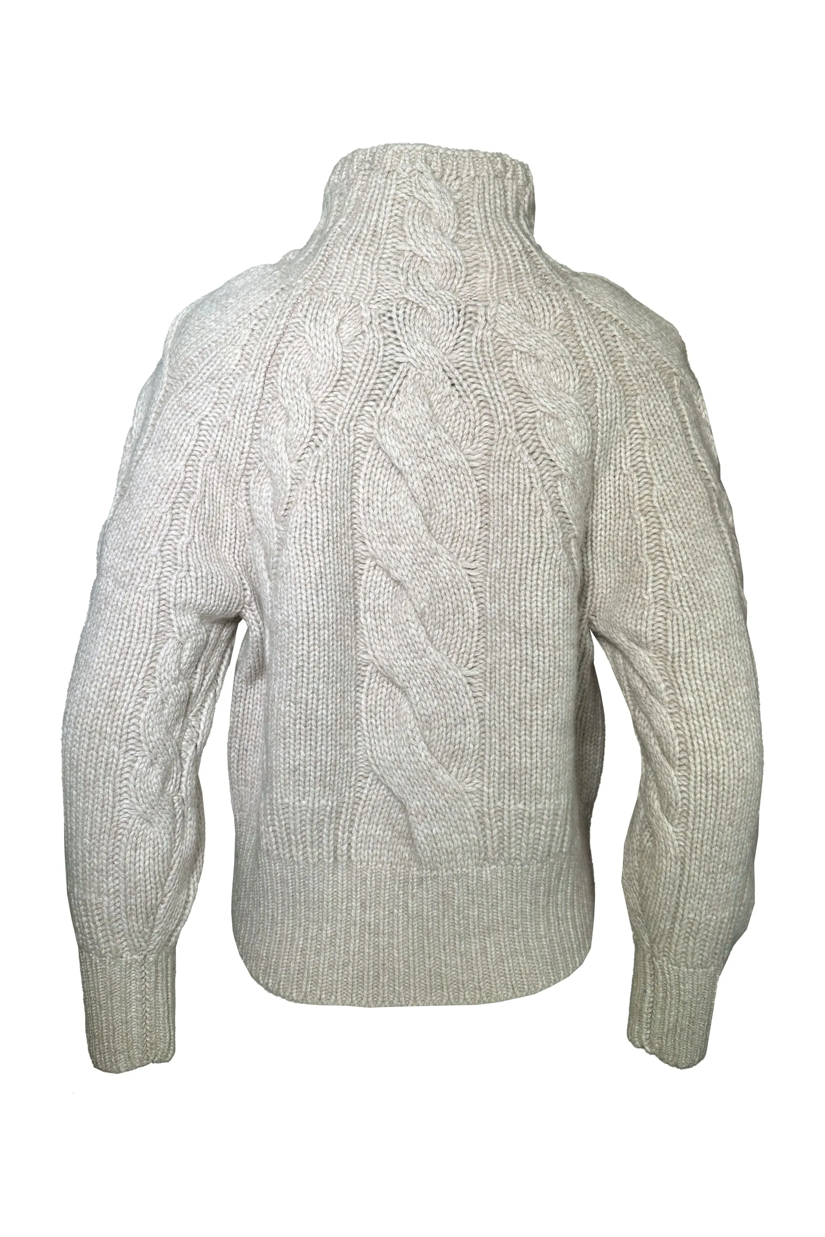 Repeat Chunky Cable Knit Cashmere Turtleneck Sweater 103513-1130 | Sand