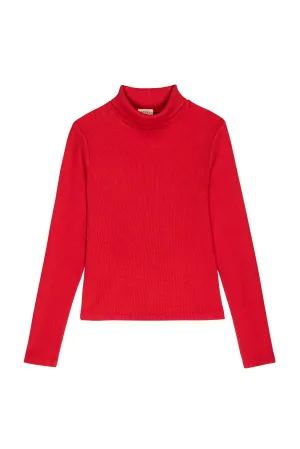 Rib Turtleneck in Tomato