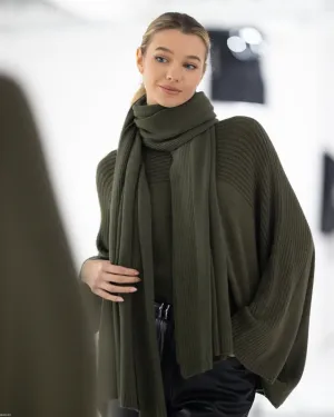 Ribbed Shawl | Khaki