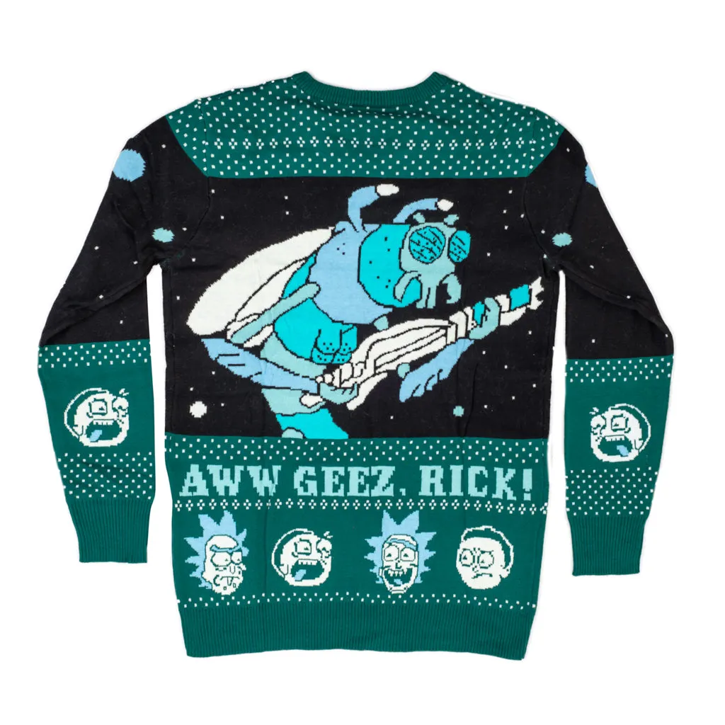 Rick and Morty Aww Geez, Rick Ugly Christmas Sweater