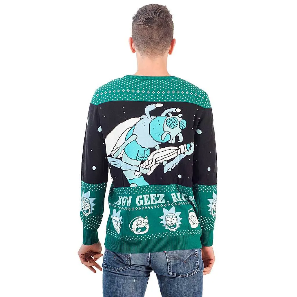 Rick and Morty Aww Geez, Rick Ugly Christmas Sweater