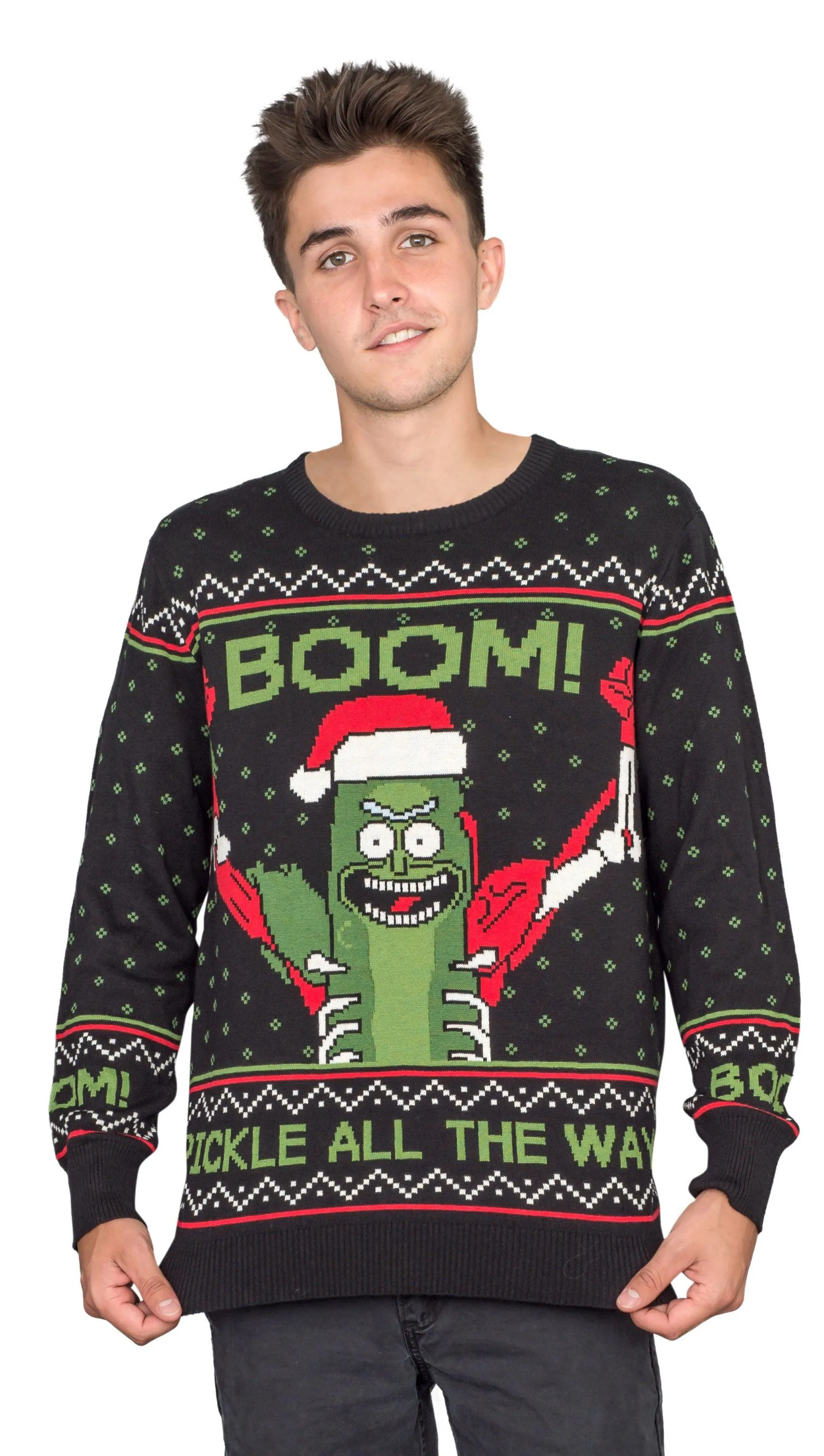 Rick and Morty Boom! PickleRick Adult Ugly Christmas Sweater