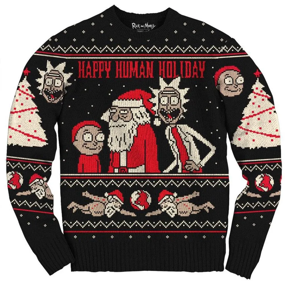 Rick and Morty Exploding Santa Ugly Christmas Sweater