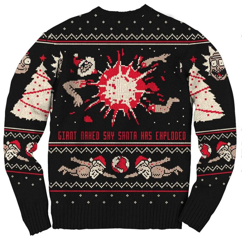 Rick and Morty Exploding Santa Ugly Christmas Sweater