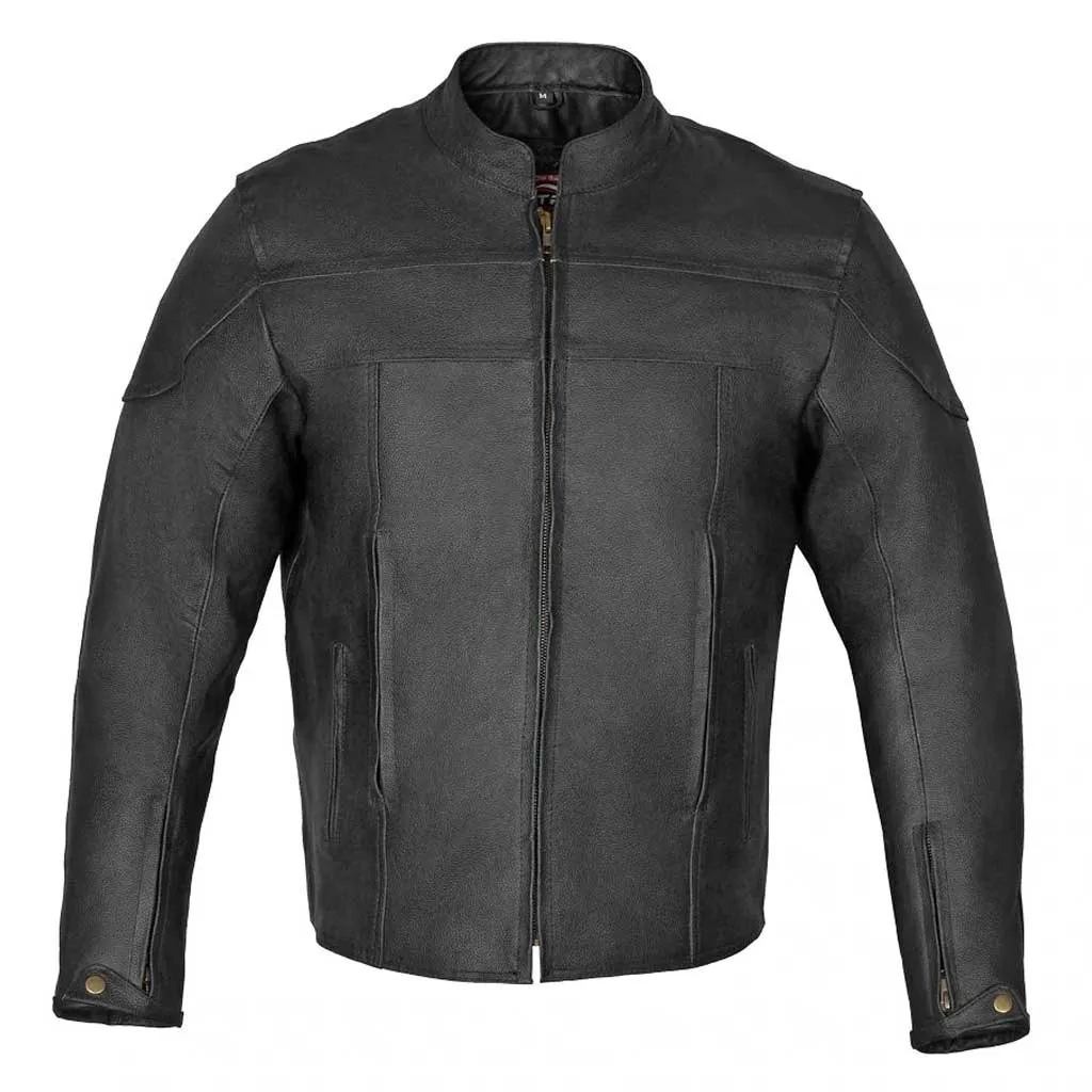 RIDERACT® Men Leather Motorcycle Jacket Classico Moto Jacket