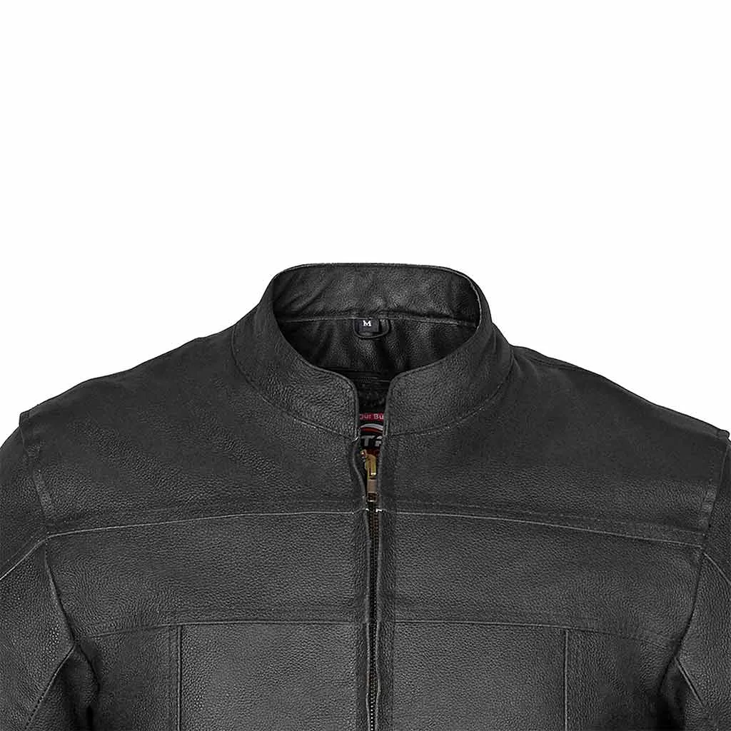 RIDERACT® Men Leather Motorcycle Jacket Classico Moto Jacket