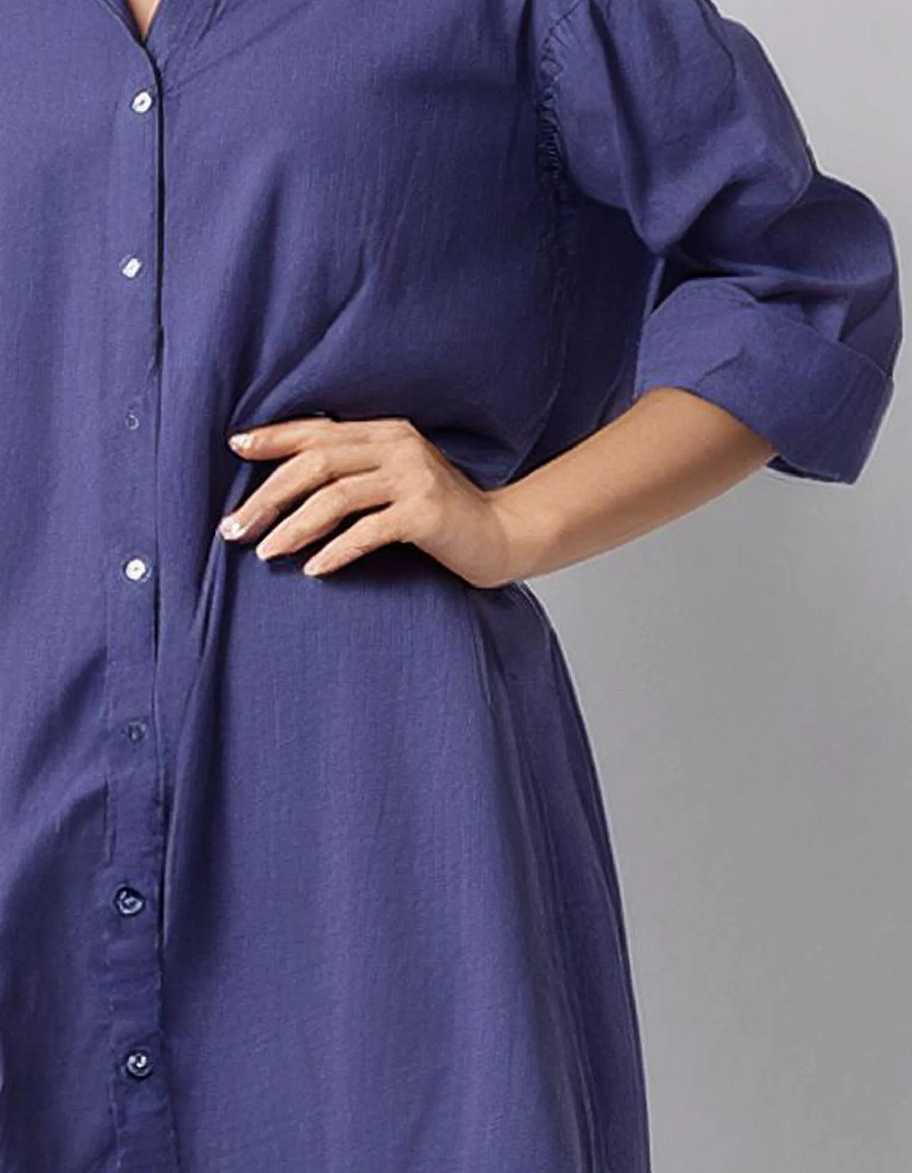 Royal Blue Belted Shirt Dress