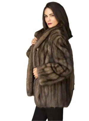 Russian Sable Fur Jacket with Shawl Collar