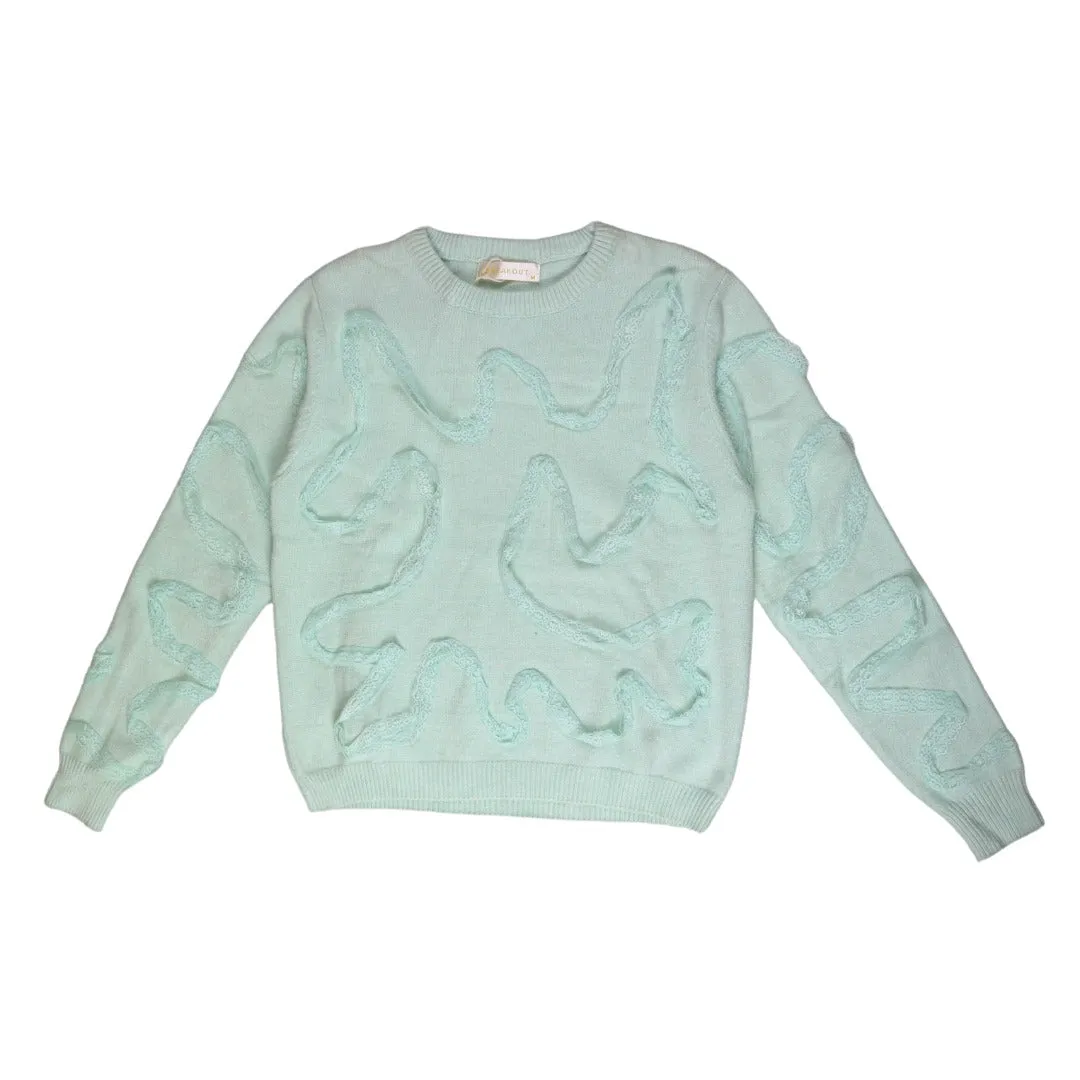 Sea green lace sweater