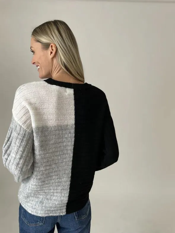 Six Fifty Color Block Rib Sweater