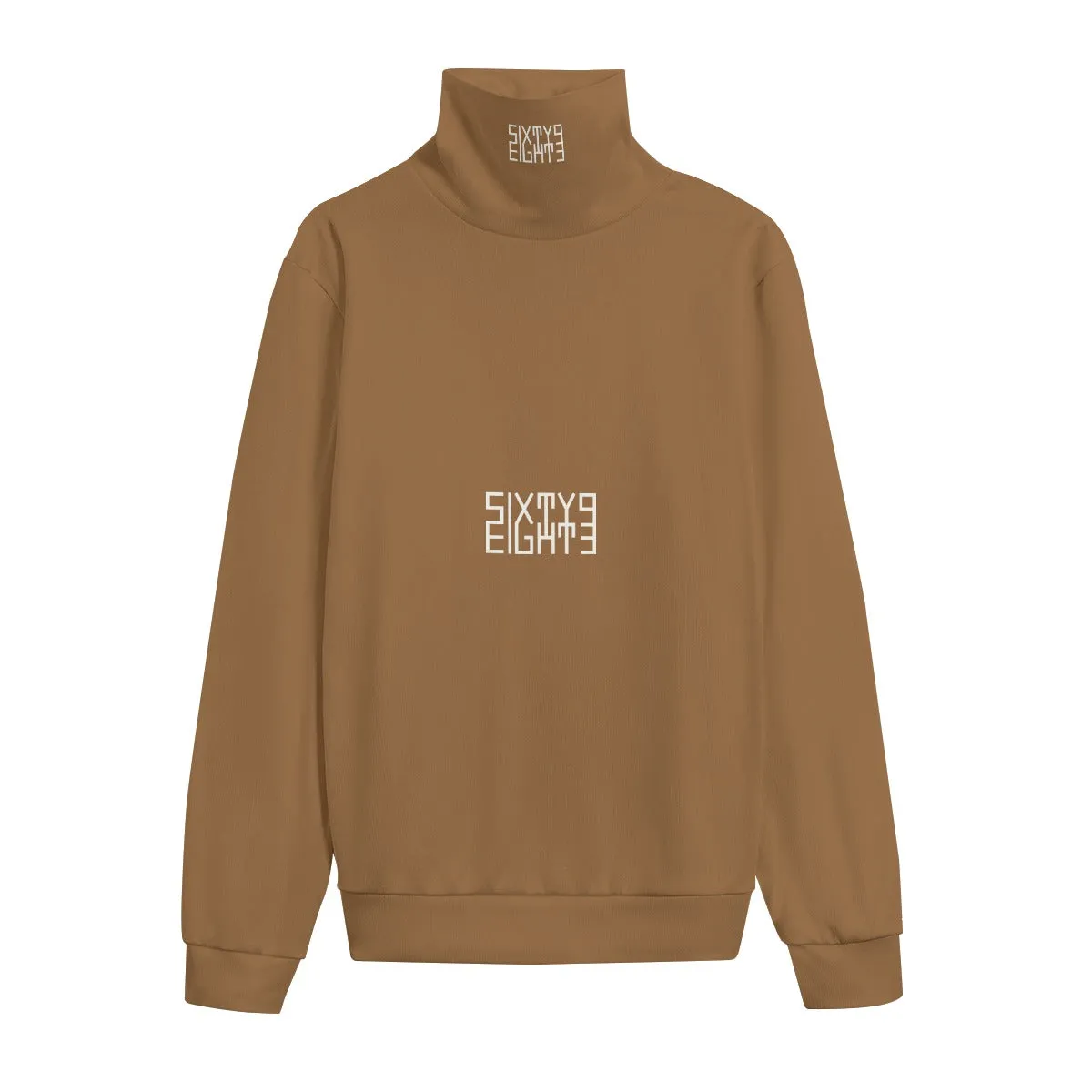 Sixty Eight 93 Logo White Chocolate Unisex Turtleneck Knitted Fleece Sweater