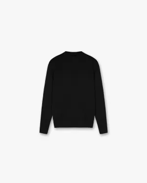 Slim Fit Mock Neck - Jet Black