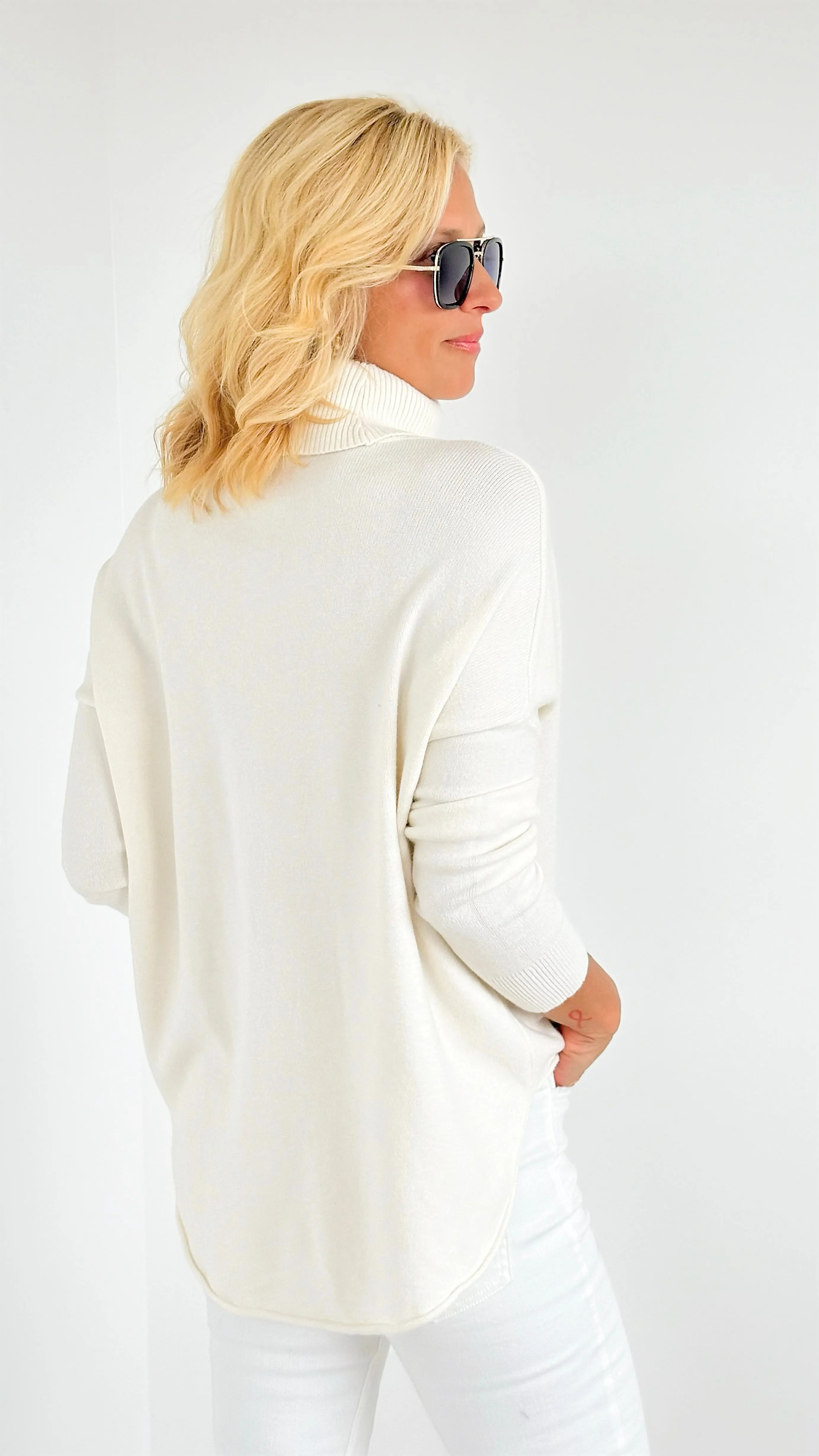 Slope & Style Italian Sweater- Ivory