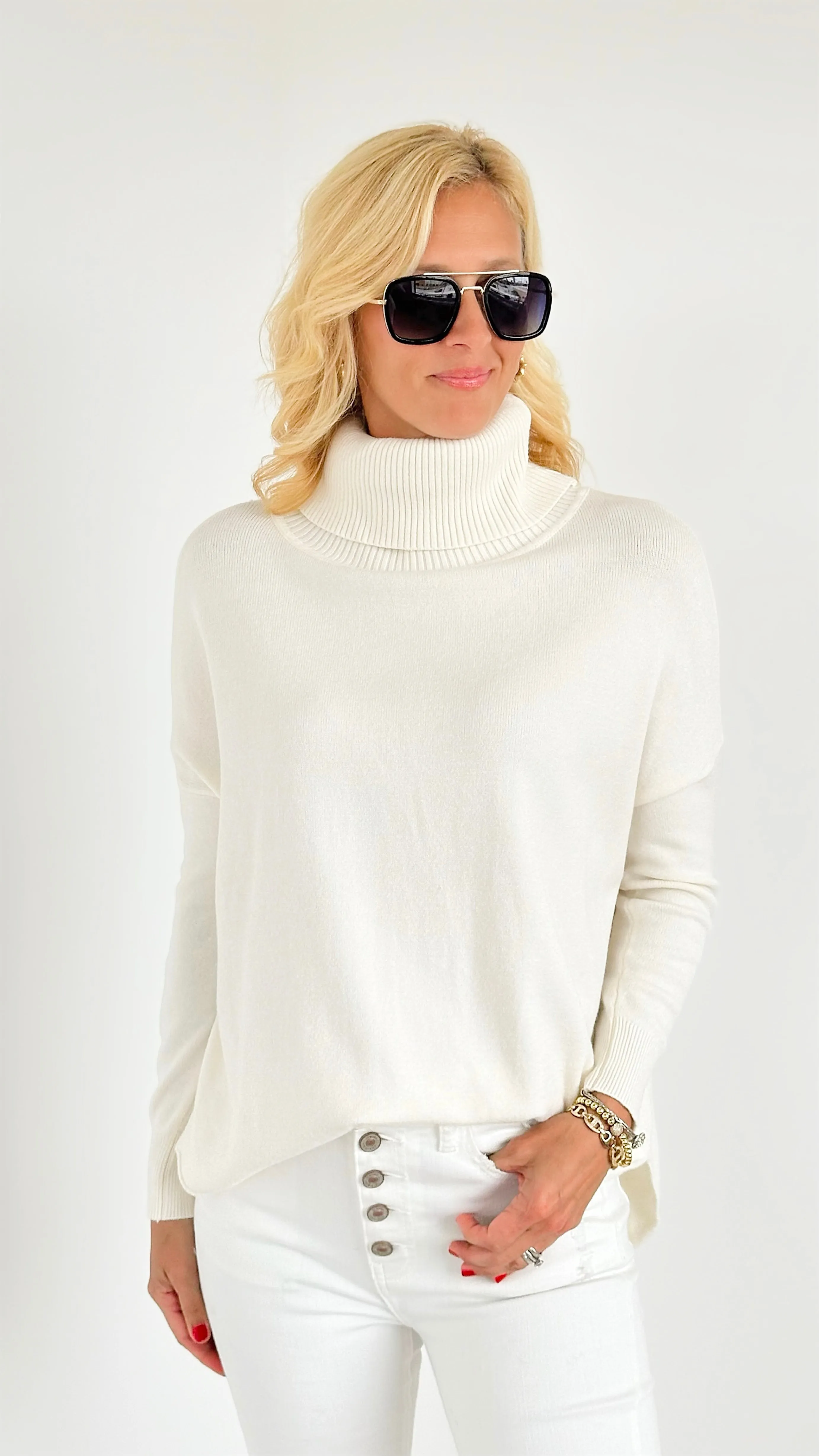 Slope & Style Italian Sweater- Ivory