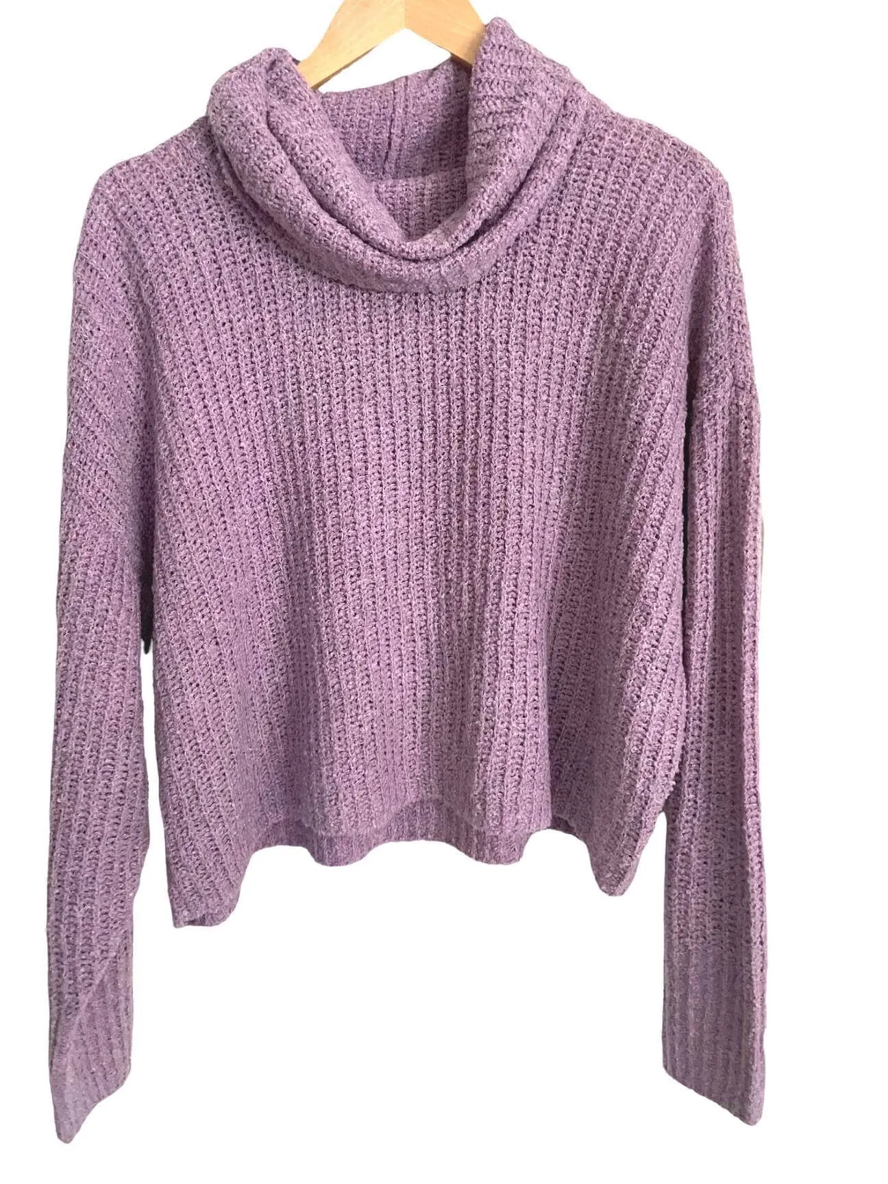 Soft Autumn Wisteria Cowl Neck Sweater