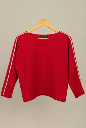 Sophisticated in Red Sweater