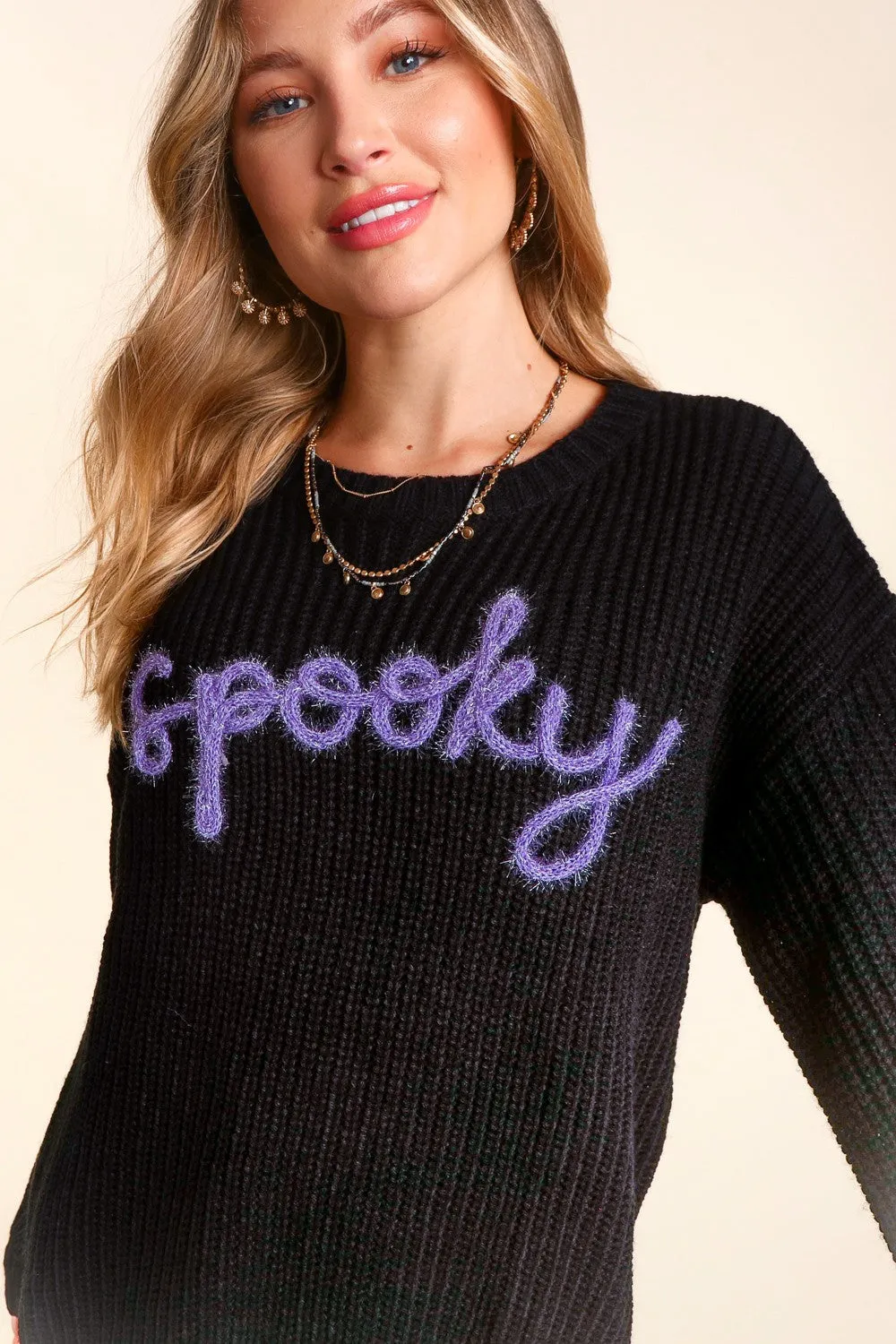 Spooky Sewn letters Classic Sweater