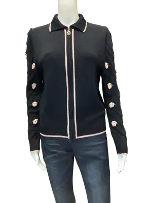 St. John Collection Women's Jacket Black Pointed Collar Size: 6