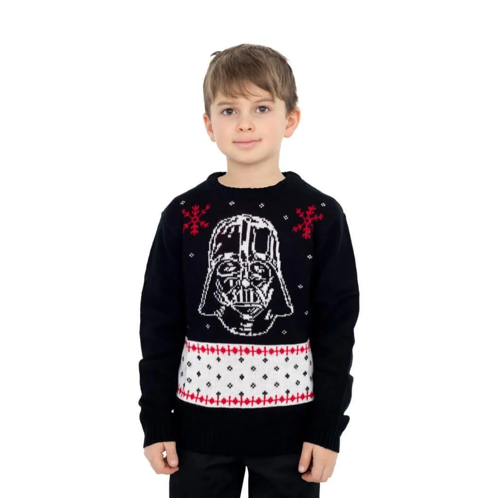 Star Wars Darth Vader Face Youth Black Ugly Christmas Sweater