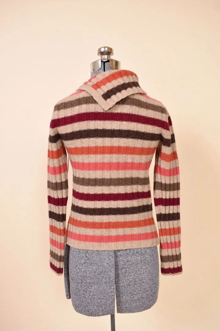 Striped Creamy & Colorful Turtle Neck