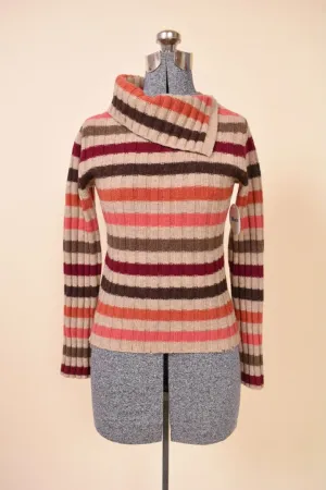 Striped Creamy & Colorful Turtle Neck