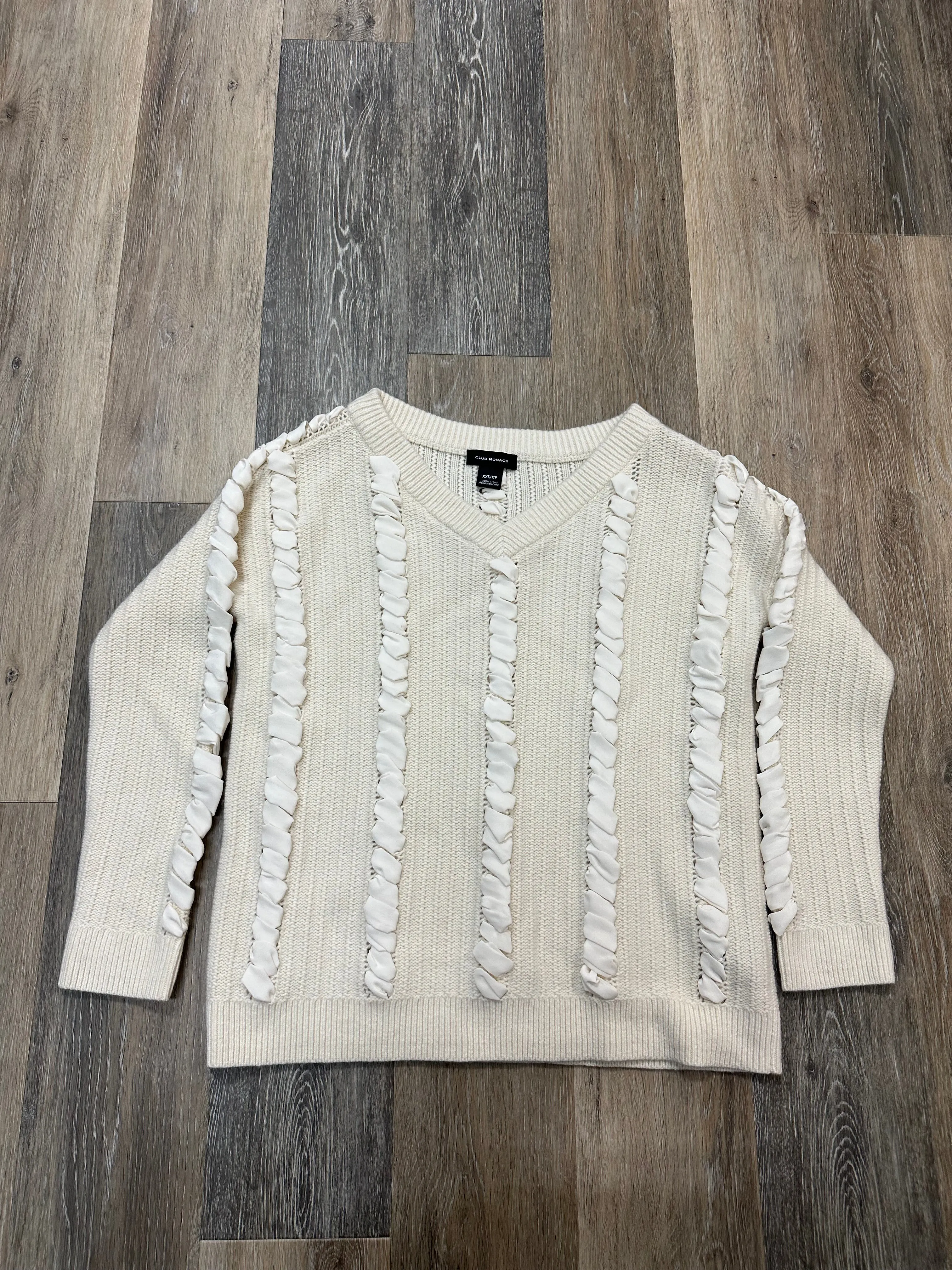 Sweater By Club Monaco In White, Size: Xxs