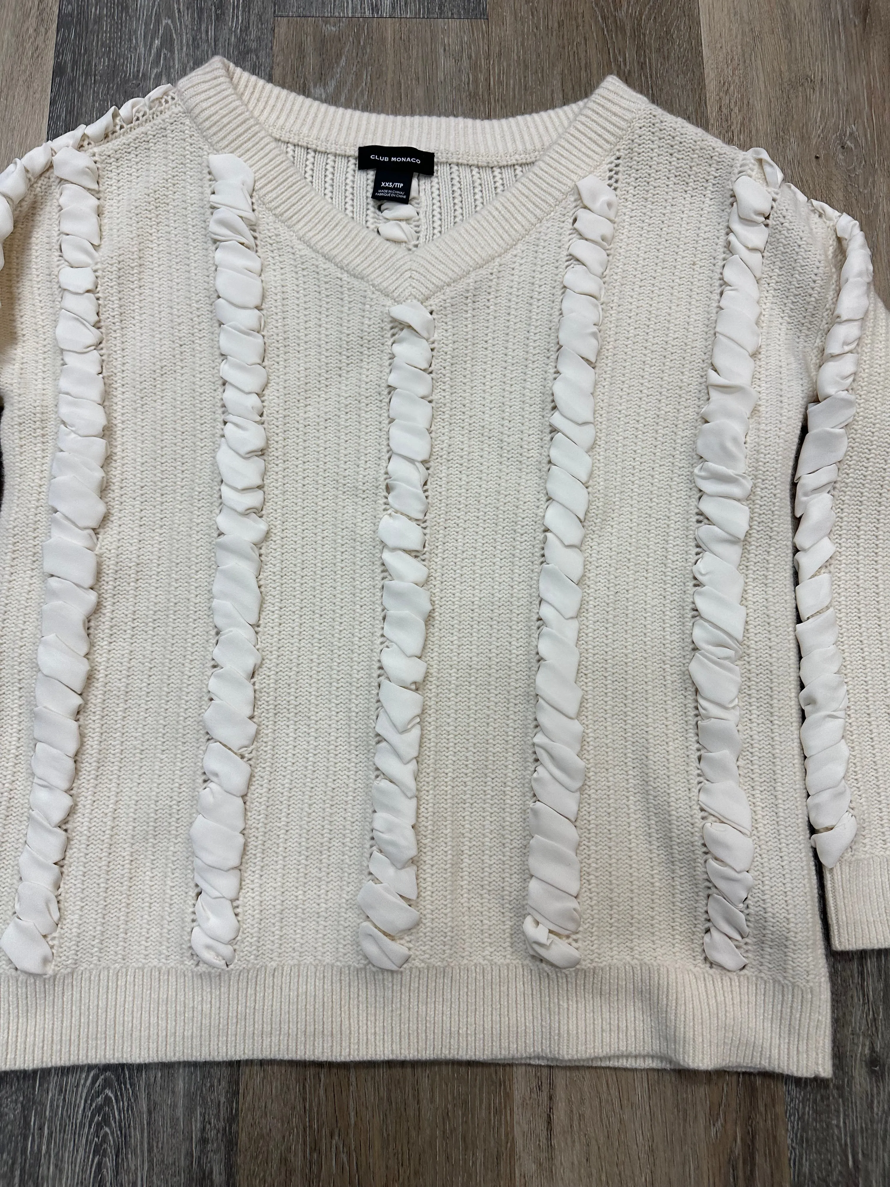 Sweater By Club Monaco In White, Size: Xxs