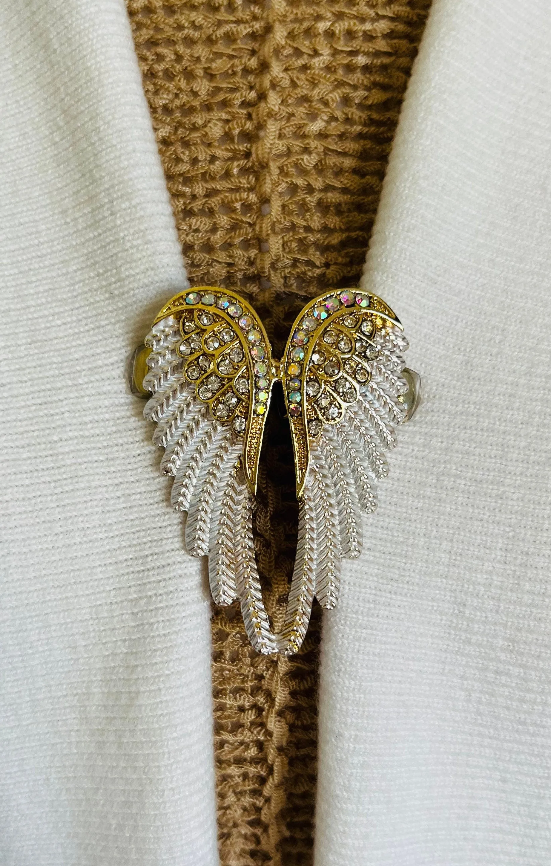 Sweater Clips Angel Wings Sweater Clip Rhinestone Clips Cardigan Scarf Clips Shawl Clasps Gift Gifts for Her by Fabulici