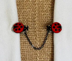 Sweater Clips Beetles Cardigan Clasps Lady Bug Sweater Clip Guards Collar Pins Gift Gifts for Her by Fabulici