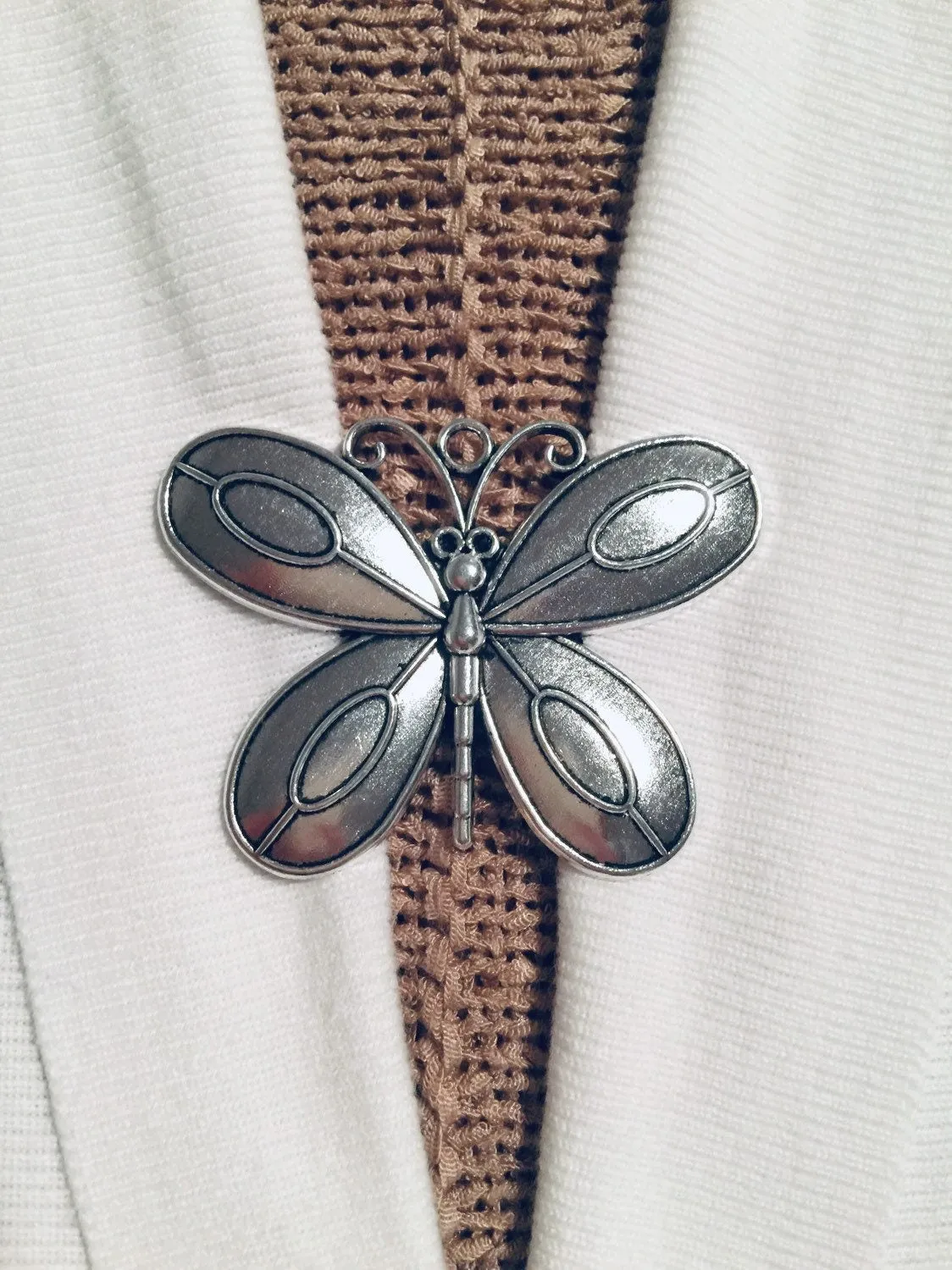 Sweater Clips Silver Art Butterfly Sweater Clip Minimalist Cardigan Clasp Scarf Clip Gifts for Mom Clasp Gift Gifts for Her by Fabulici