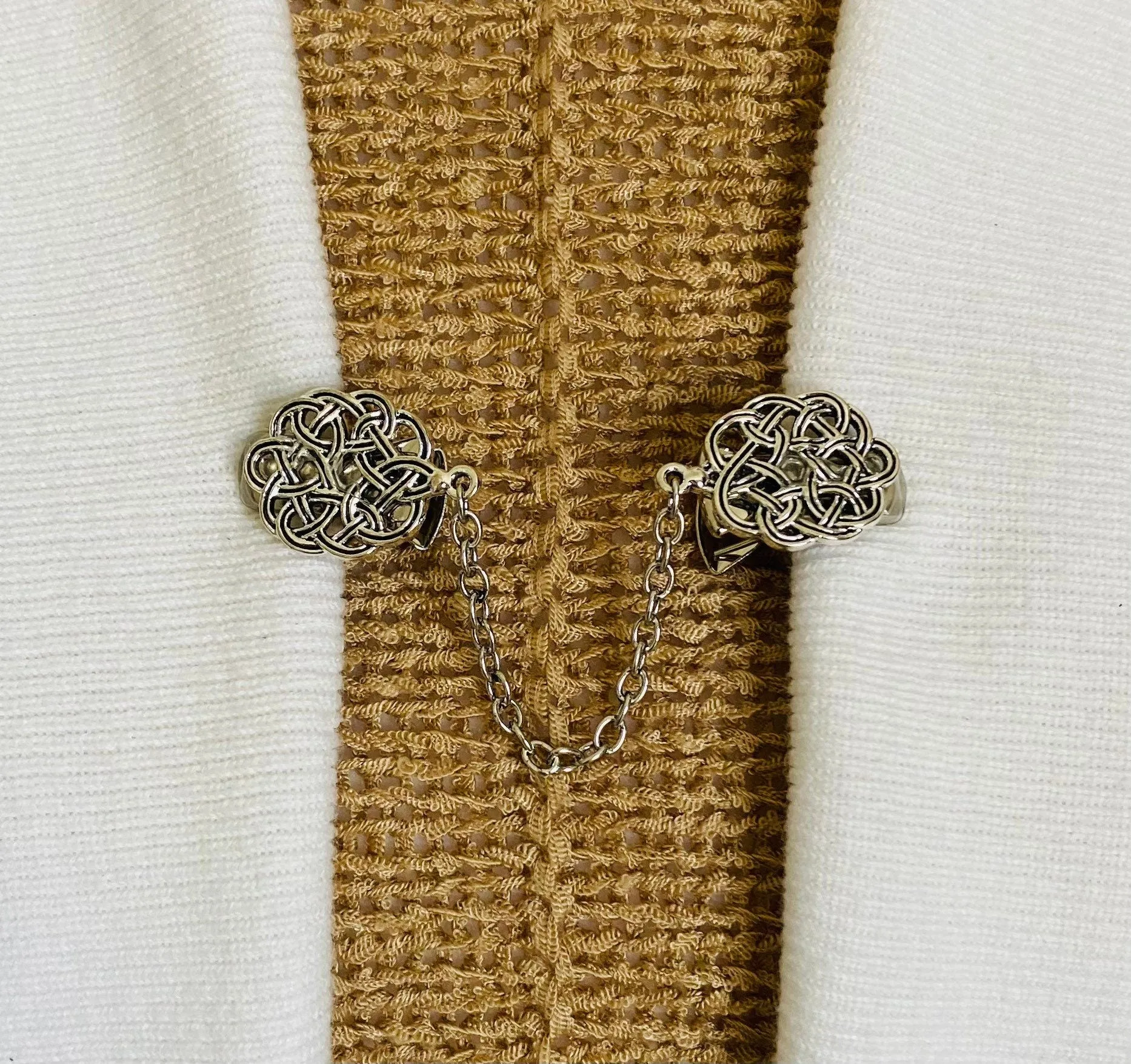 Sweater Clips Silver Chain Knot Sweater Clip Cardigan Clip Kimono Clasps Silver Sweater Clasp Celtic Gift for Mom Gifts for Her by Fabulici