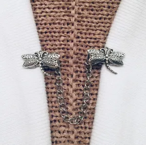 Sweater Clips Silver Dragonfly Cardigan Clasps Sweater Clip Guards Collar Pins Gift Gifts for Her by Fabulici