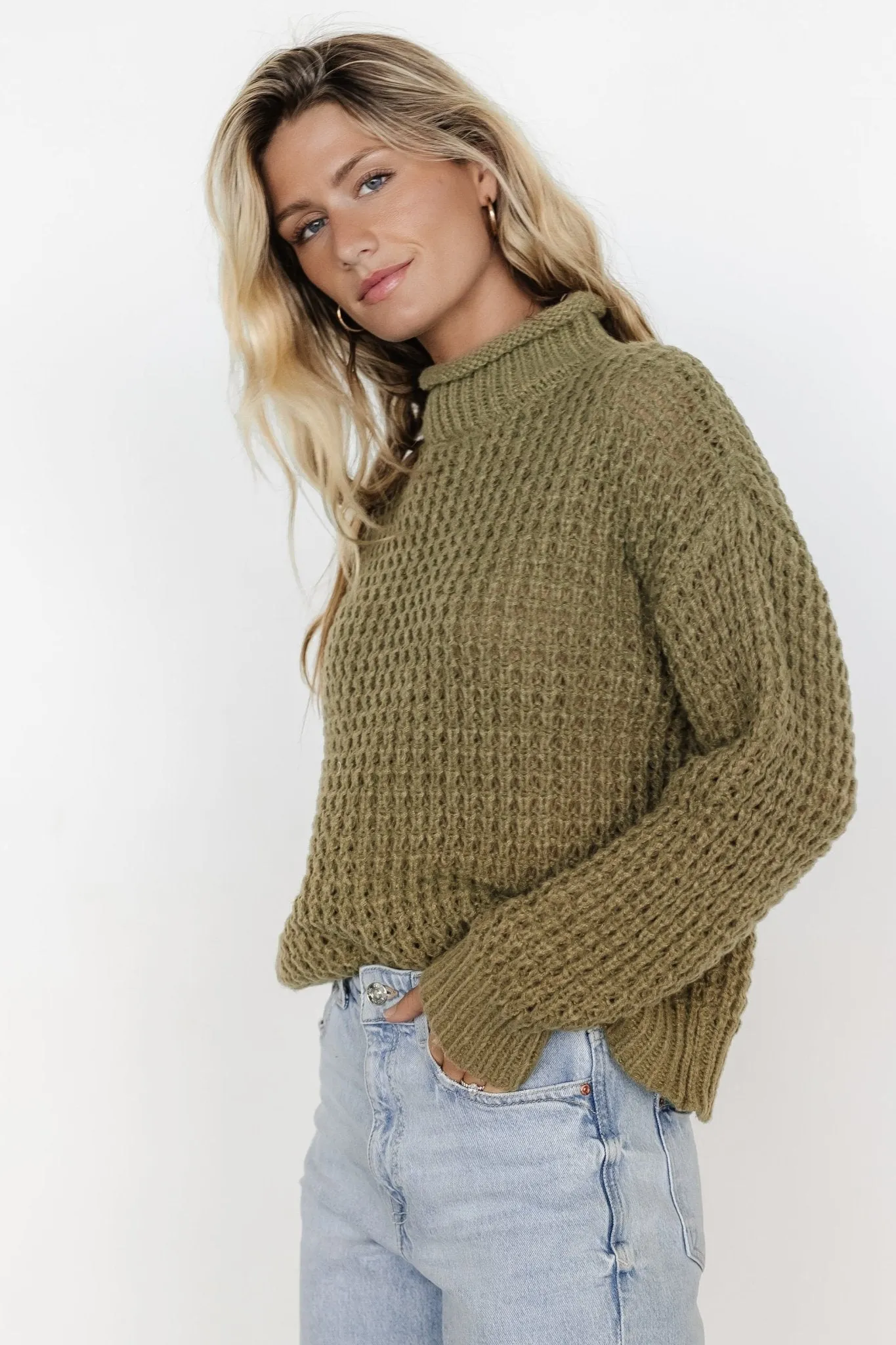 Syracuse Chunky Knit Sweater | Dusty Olive