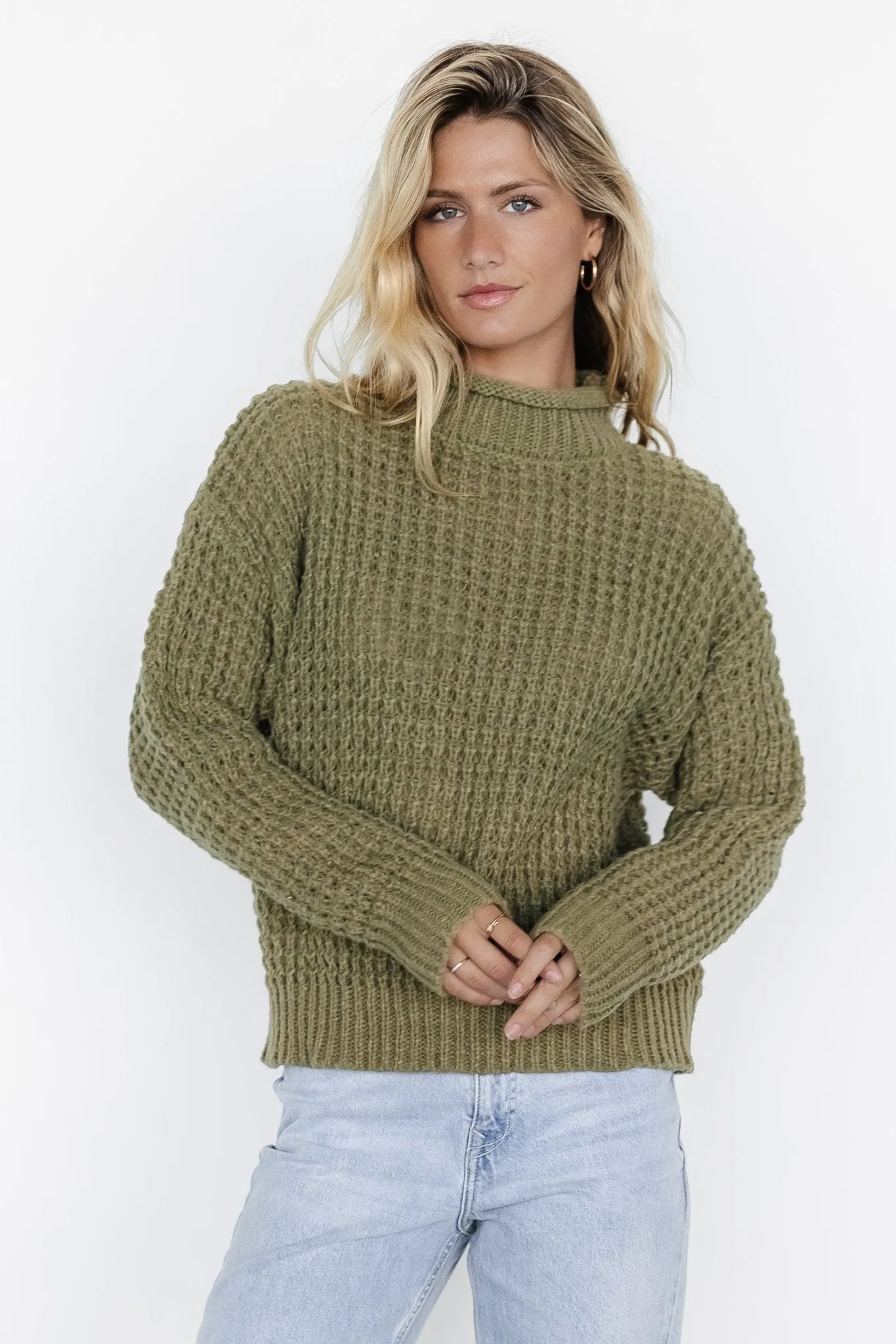 Syracuse Chunky Knit Sweater | Dusty Olive