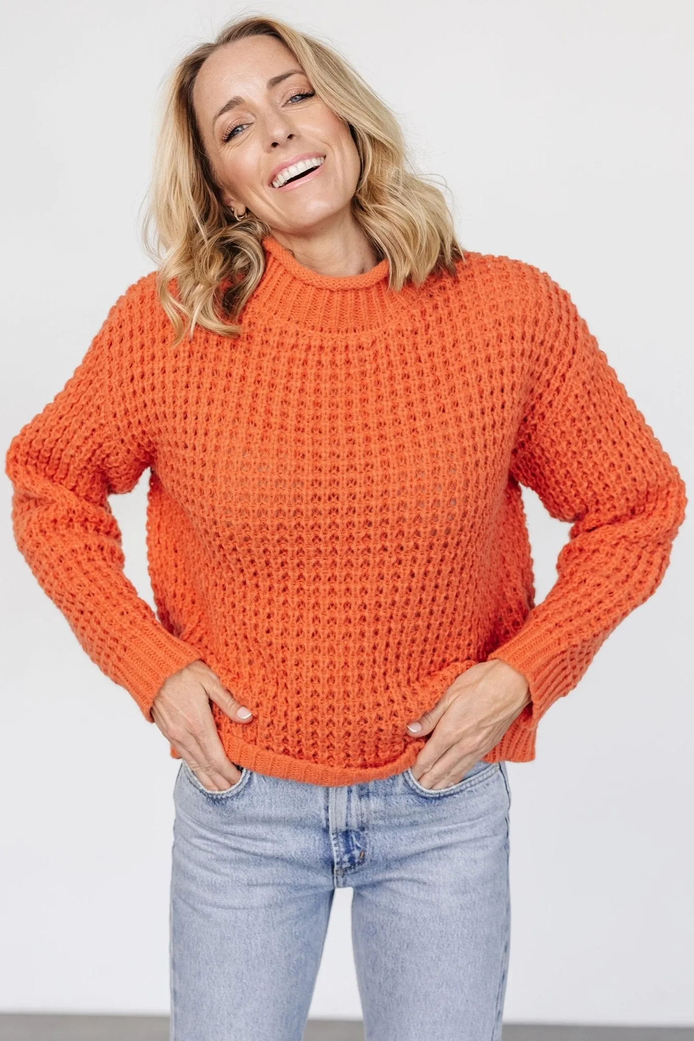 Syracuse Chunky Knit Sweater | Orange