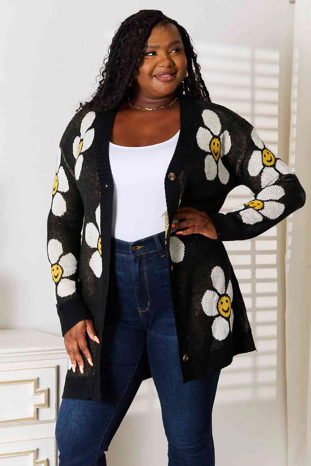 TEEK - Floral Button Down Cardigan