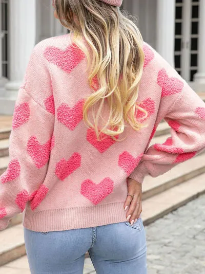 TEEK - Heart Blushing Pink Sweater