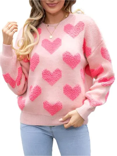 TEEK - Heart Blushing Pink Sweater