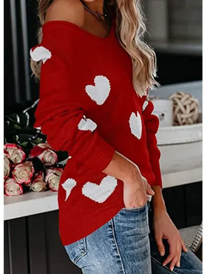 TEEK - Love V-Neck Knit Top