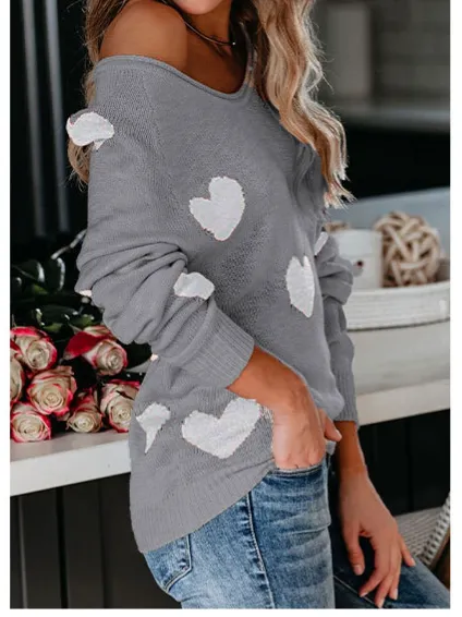 TEEK - Love V-Neck Knit Top