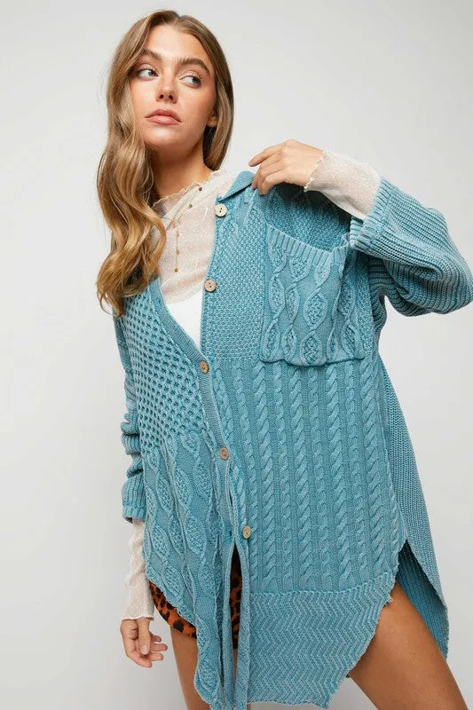 TEEK - Solid Button Down Cardigan